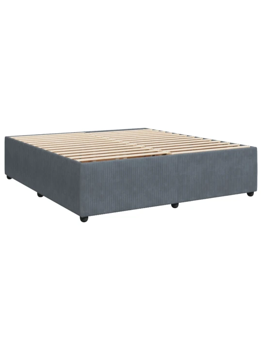 Box spring postel s matrací tmavě šedá 200x200 cm samet
