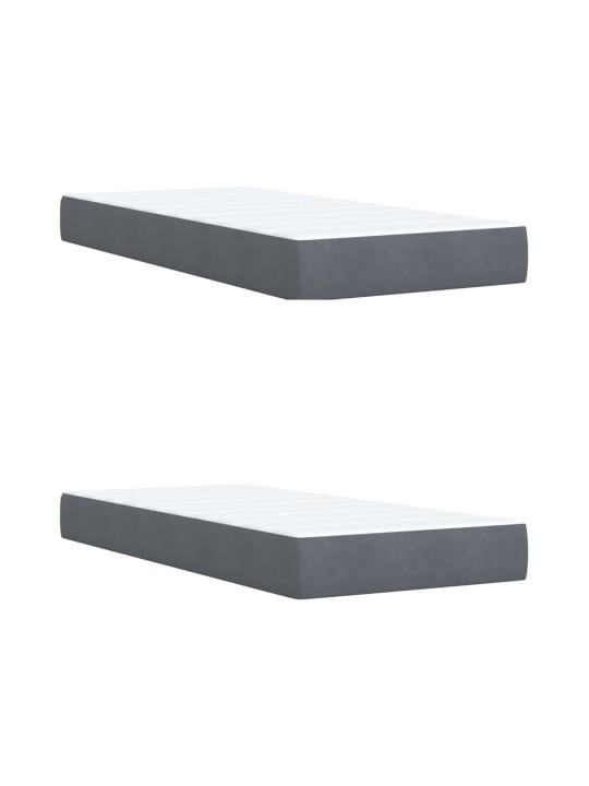 Box spring postel s matrací tmavě šedá 200x200 cm samet