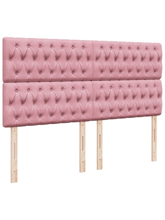 Box spring postel s matrací růžová 200x200 cm samet