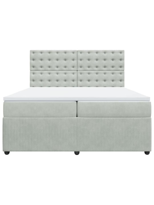 Box spring postel s matrací světle šedá 200x200 cm samet