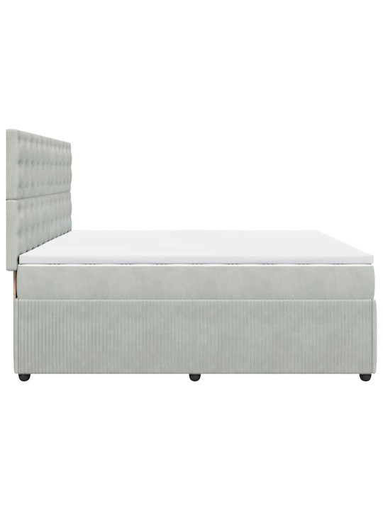 Box spring postel s matrací světle šedá 200x200 cm samet
