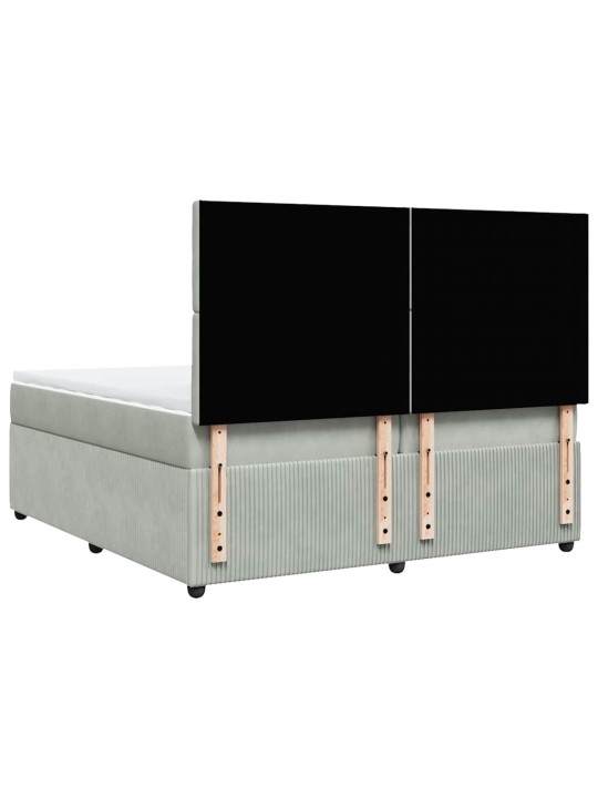 Box spring postel s matrací světle šedá 200x200 cm samet