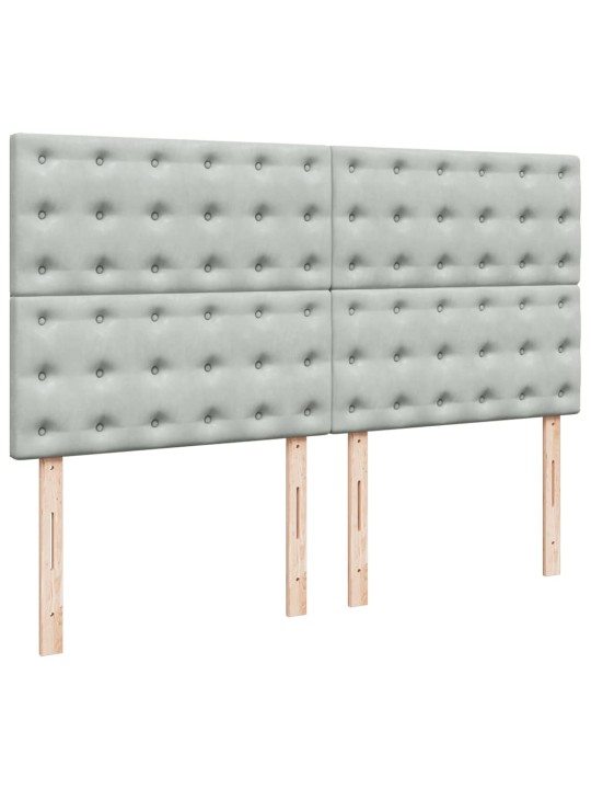 Box spring postel s matrací světle šedá 200x200 cm samet
