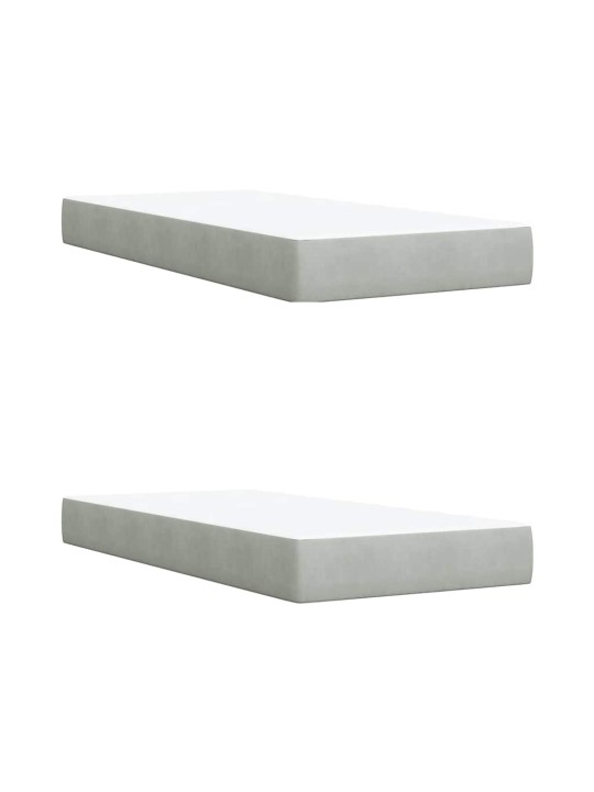 Box spring postel s matrací světle šedá 200x200 cm samet