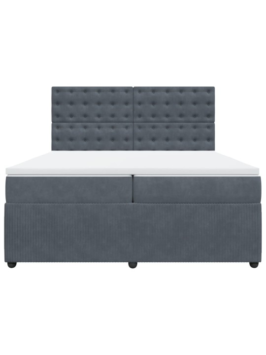 Box spring postel s matrací tmavě šedá 200x200 cm samet
