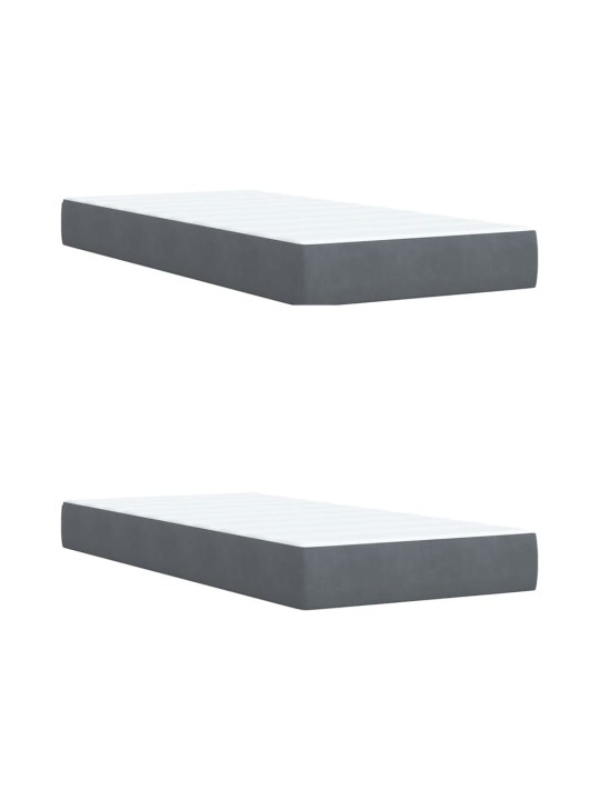 Box spring postel s matrací tmavě šedá 200x200 cm samet