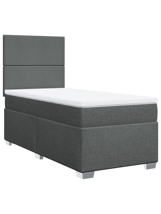 Box spring postel s matrací tmavě šedá 80 x 200 cm textil