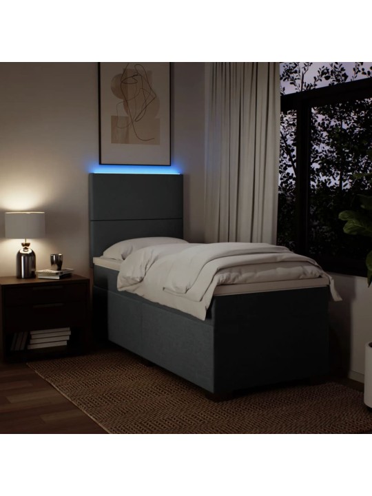 Box spring postel s matrací tmavě šedá 80 x 200 cm textil