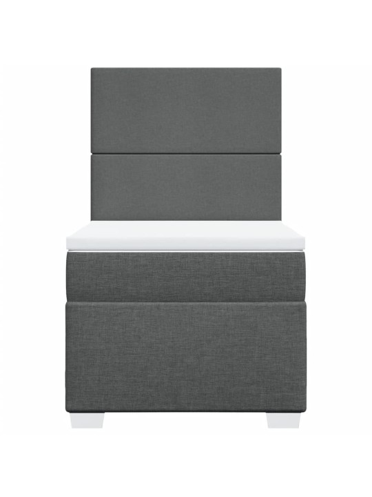 Box spring postel s matrací tmavě šedá 80 x 200 cm textil