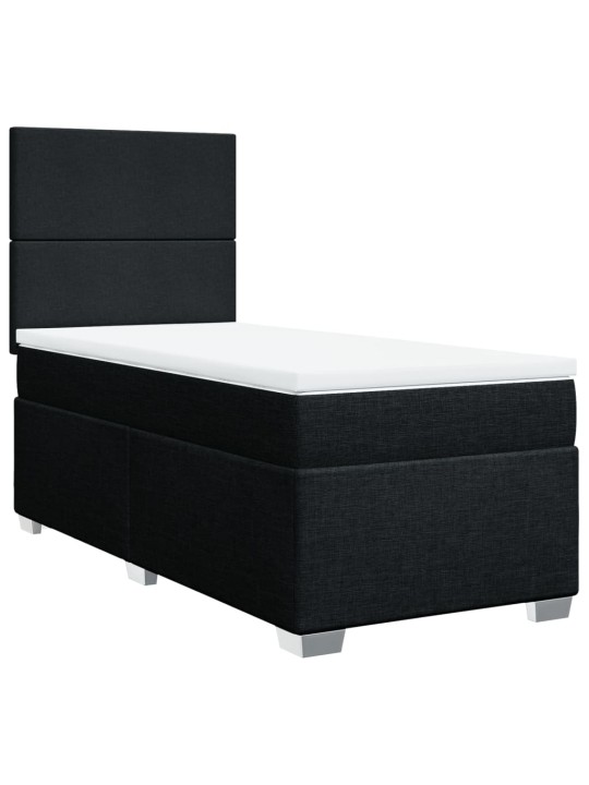 Box spring postel s matrací černá 80 x 200 cm textil