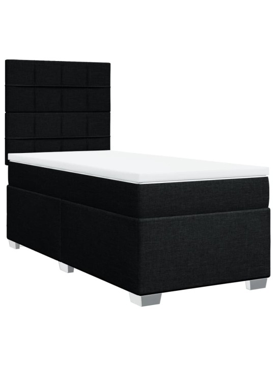 Box spring postel s matrací černá 80 x 200 cm textil