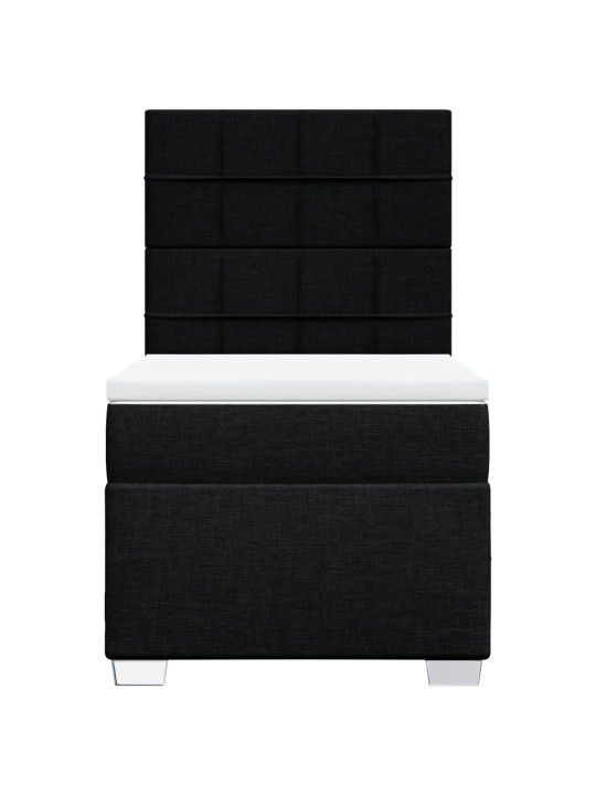Box spring postel s matrací černá 80 x 200 cm textil