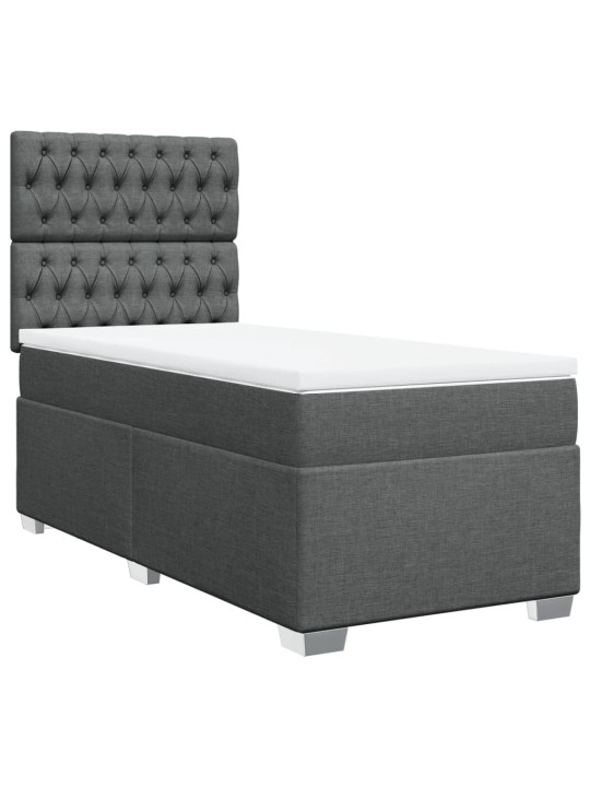 Box spring postel s matrací tmavě šedá 80 x 200 cm textil