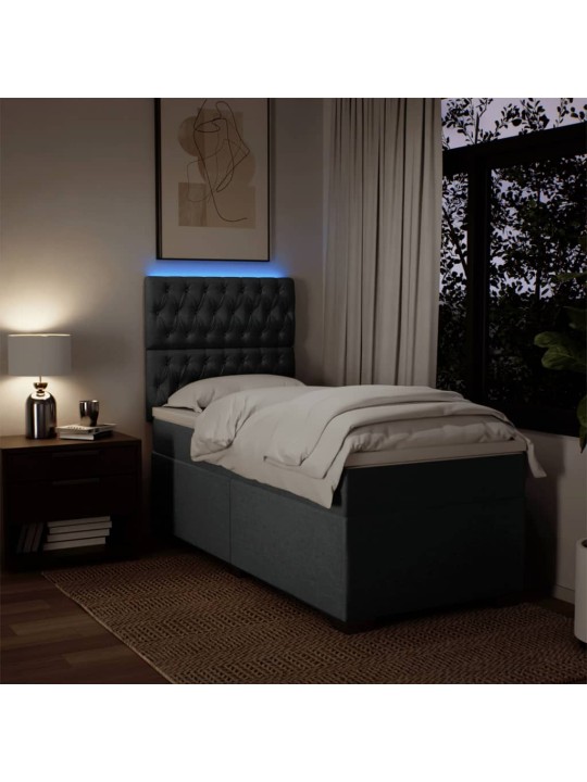 Box spring postel s matrací tmavě šedá 80 x 200 cm textil