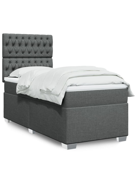 Box spring postel s matrací tmavě šedá 80 x 200 cm textil