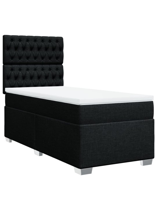 Box spring postel s matrací černá 80 x 200 cm textil