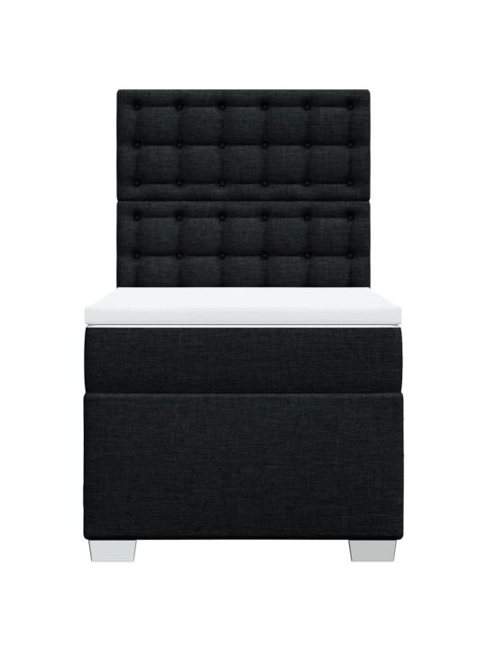 Box spring postel s matrací černá 80 x 200 cm textil