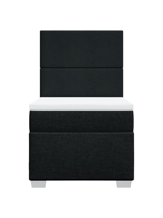 Box spring postel s matrací černá 90x190 cm textil