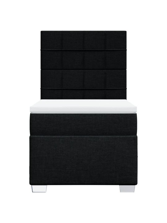 Box spring postel s matrací černá 90x190 cm textil