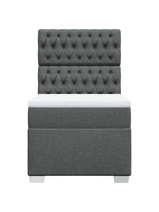 Box spring postel s matrací tmavě šedá 90x190 cm textil