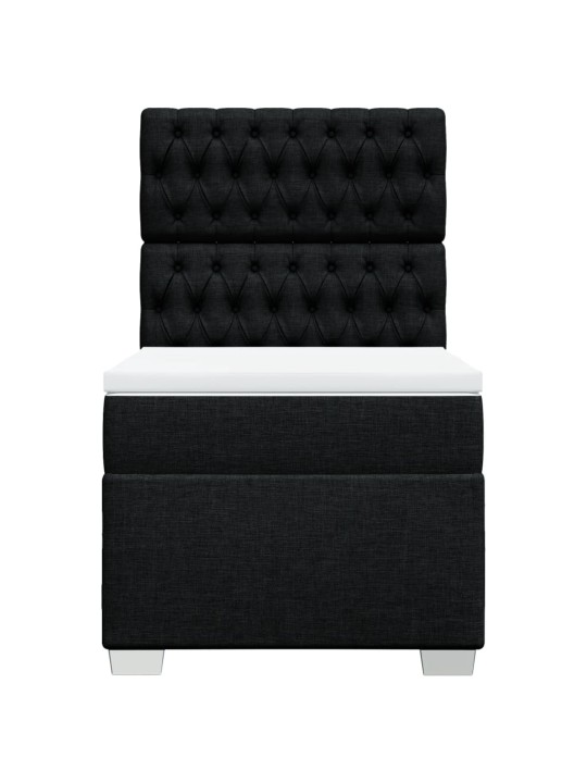 Box spring postel s matrací černá 90x190 cm textil