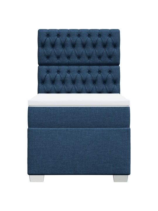Box spring postel s matrací modrá 90x190 cm textil