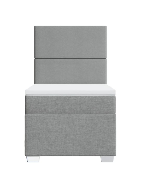 Box spring postel s matrací světle šedá 90x200 cm textil