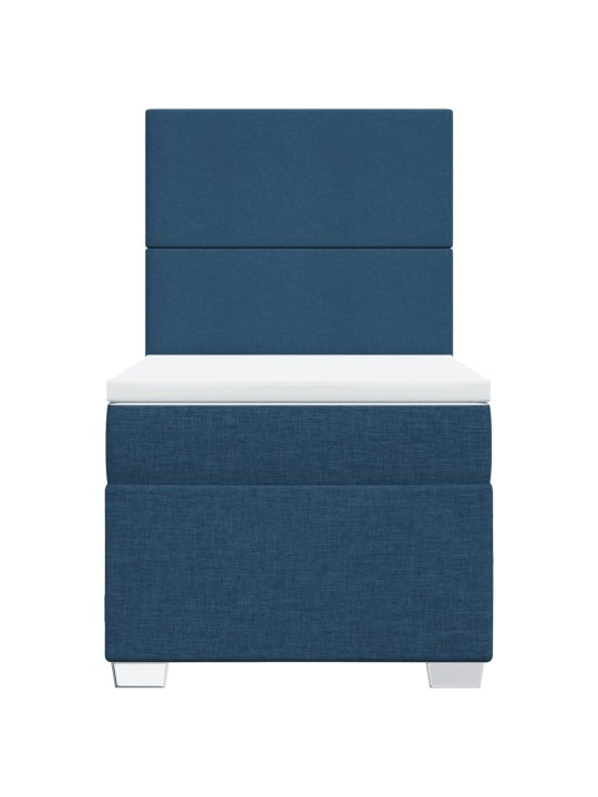 Box spring postel s matrací modrá 90x200 cm textil