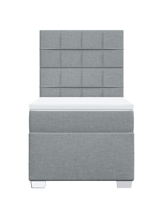 Box spring postel s matrací světle šedá 90x200 cm textil