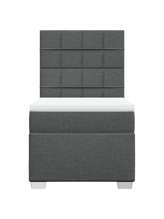 Box spring postel s matrací tmavě šedá 90x200 cm textil