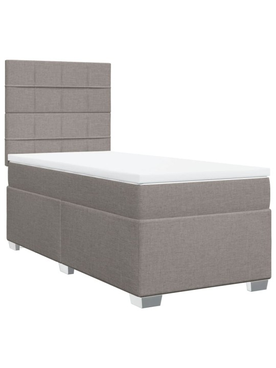 Box spring postel s matrací taupe 90x200 cm textil