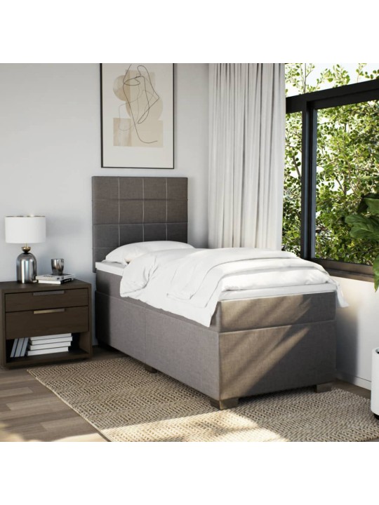 Box spring postel s matrací taupe 90x200 cm textil