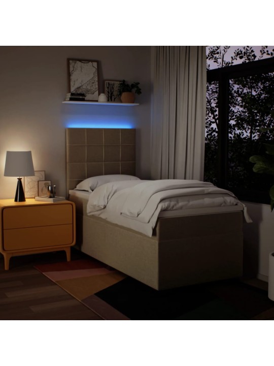 Box spring postel s matrací krémová 90x200 cm textil