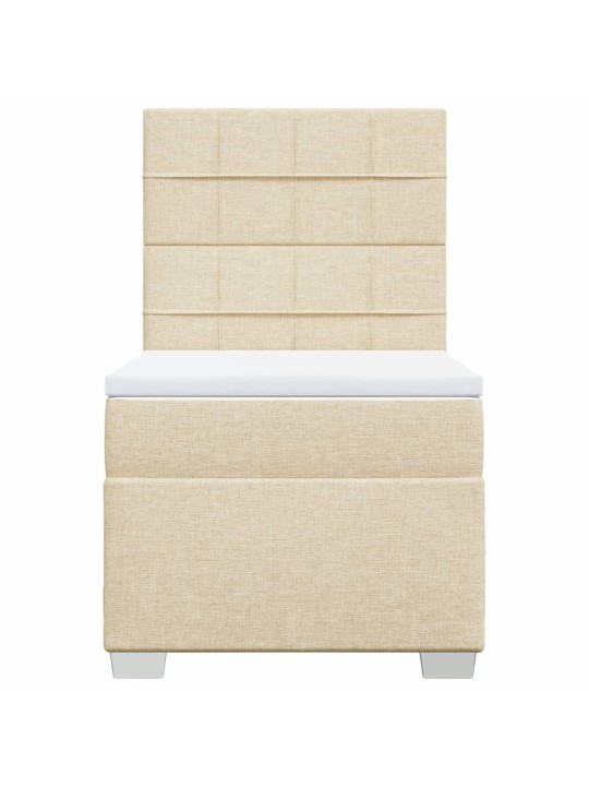 Box spring postel s matrací krémová 90x200 cm textil