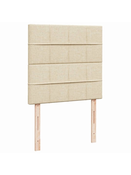 Box spring postel s matrací krémová 90x200 cm textil