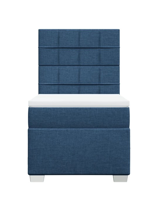 Box spring postel s matrací modrá 90x200 cm textil