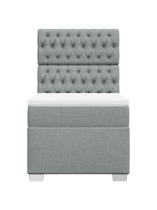 Box spring postel s matrací světle šedá 90x200 cm textil