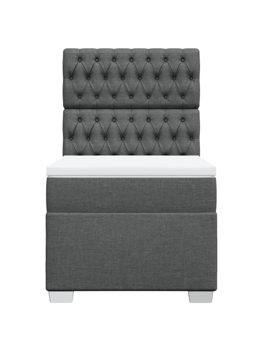 Box spring postel s matrací tmavě šedá 90x200 cm textil