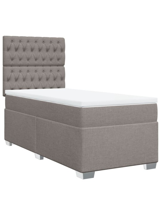 Box spring postel s matrací taupe 90x200 cm textil