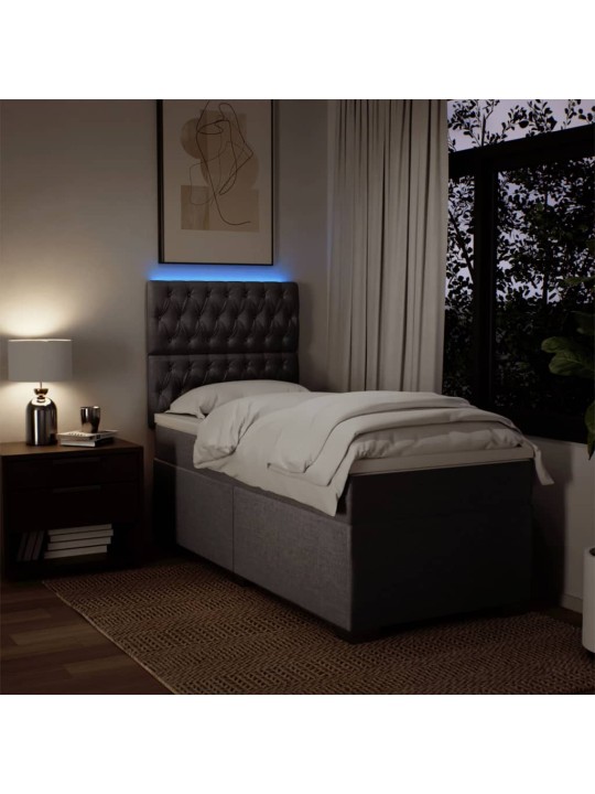 Box spring postel s matrací taupe 90x200 cm textil