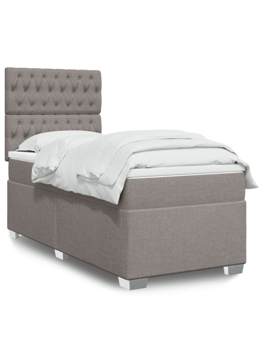 Box spring postel s matrací taupe 90x200 cm textil