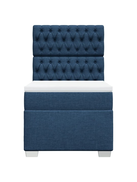 Box spring postel s matrací modrá 90x200 cm textil