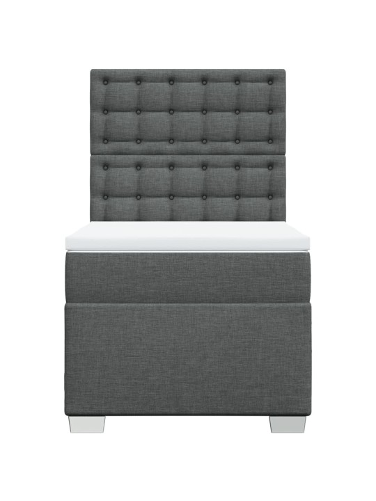 Box spring postel s matrací tmavě šedá 90x200 cm textil