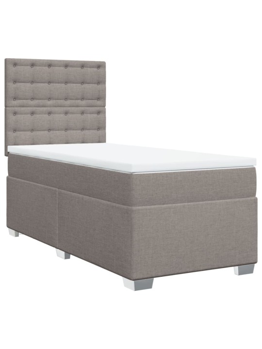 Box spring postel s matrací taupe 90x200 cm textil