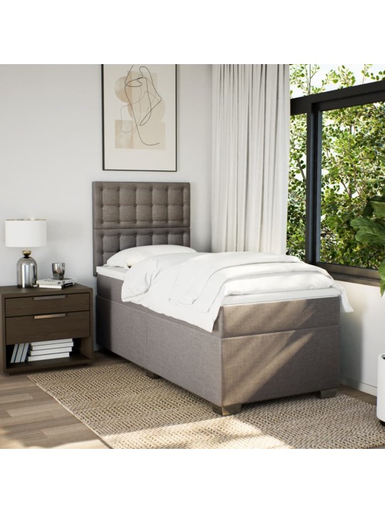 Box spring postel s matrací taupe 90x200 cm textil