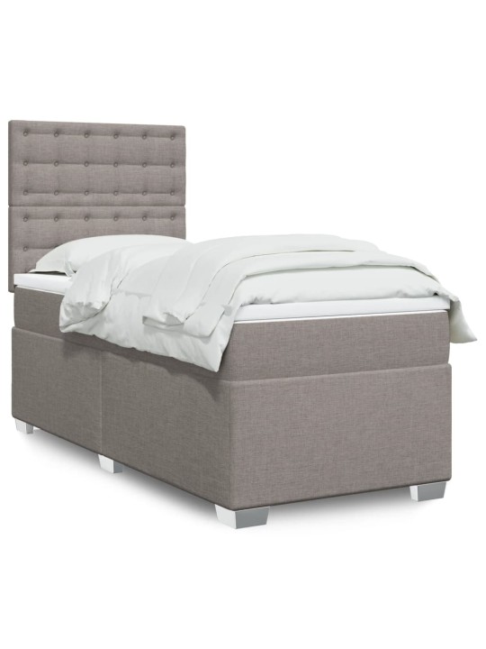 Box spring postel s matrací taupe 90x200 cm textil