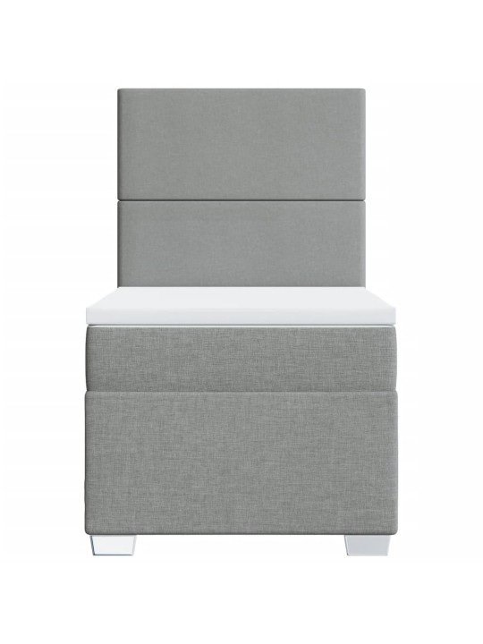 Box spring postel s matrací světle šedý 100 x 200 cm textil