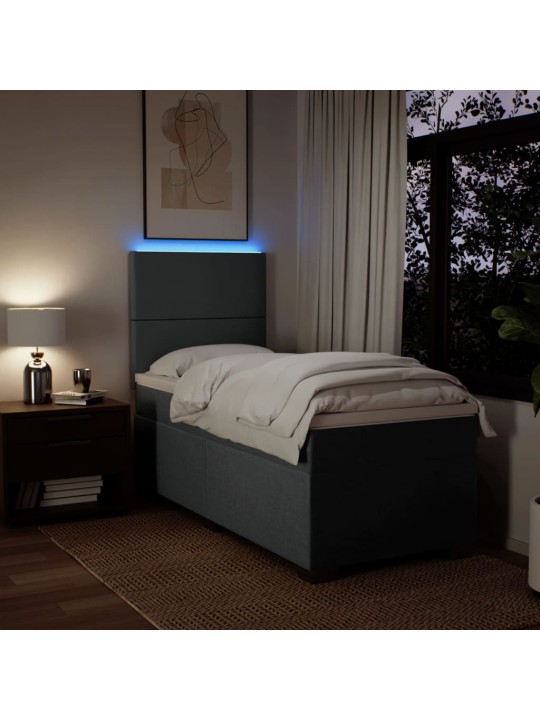 Box spring postel s matrací tmavě šedá 100 x 200 cm textil