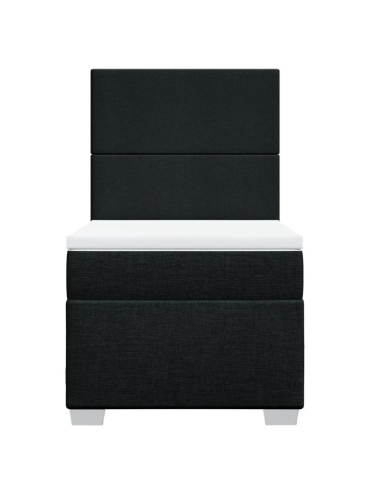Box spring postel s matrací černá 100 x 200 cm textil
