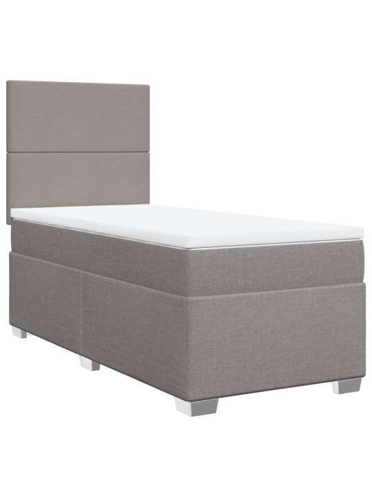 Box spring postel s matrací taupe 100 x 200 cm textil